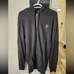 Vintage Monster Energy Zip Up Hoodie, Size XL